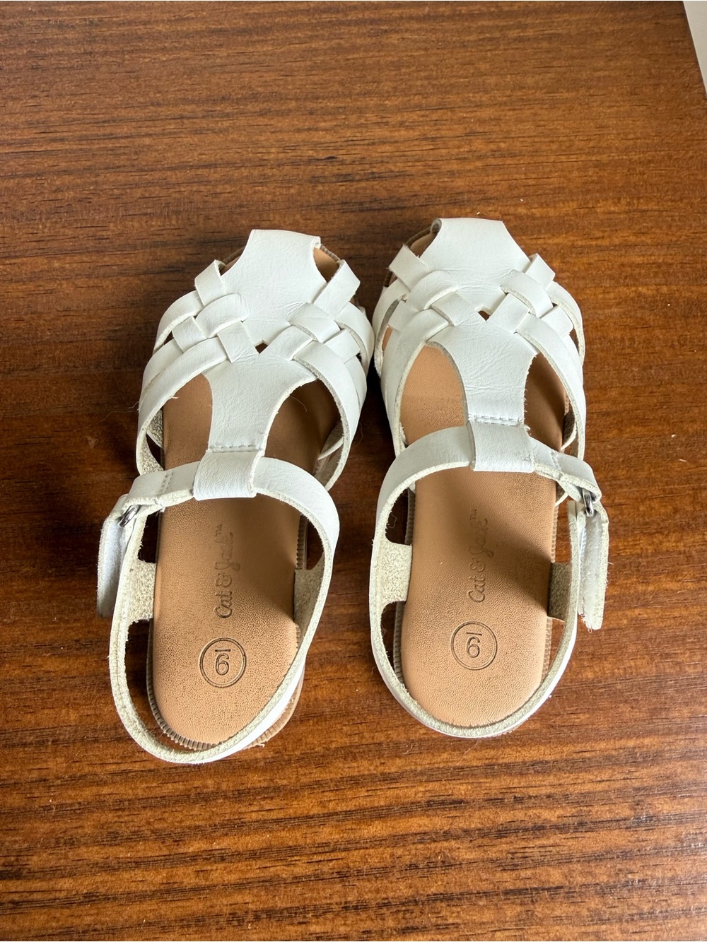 Cat & Jack White Woven Closed-Toe Huarache Sandals - Size 9 Toddler